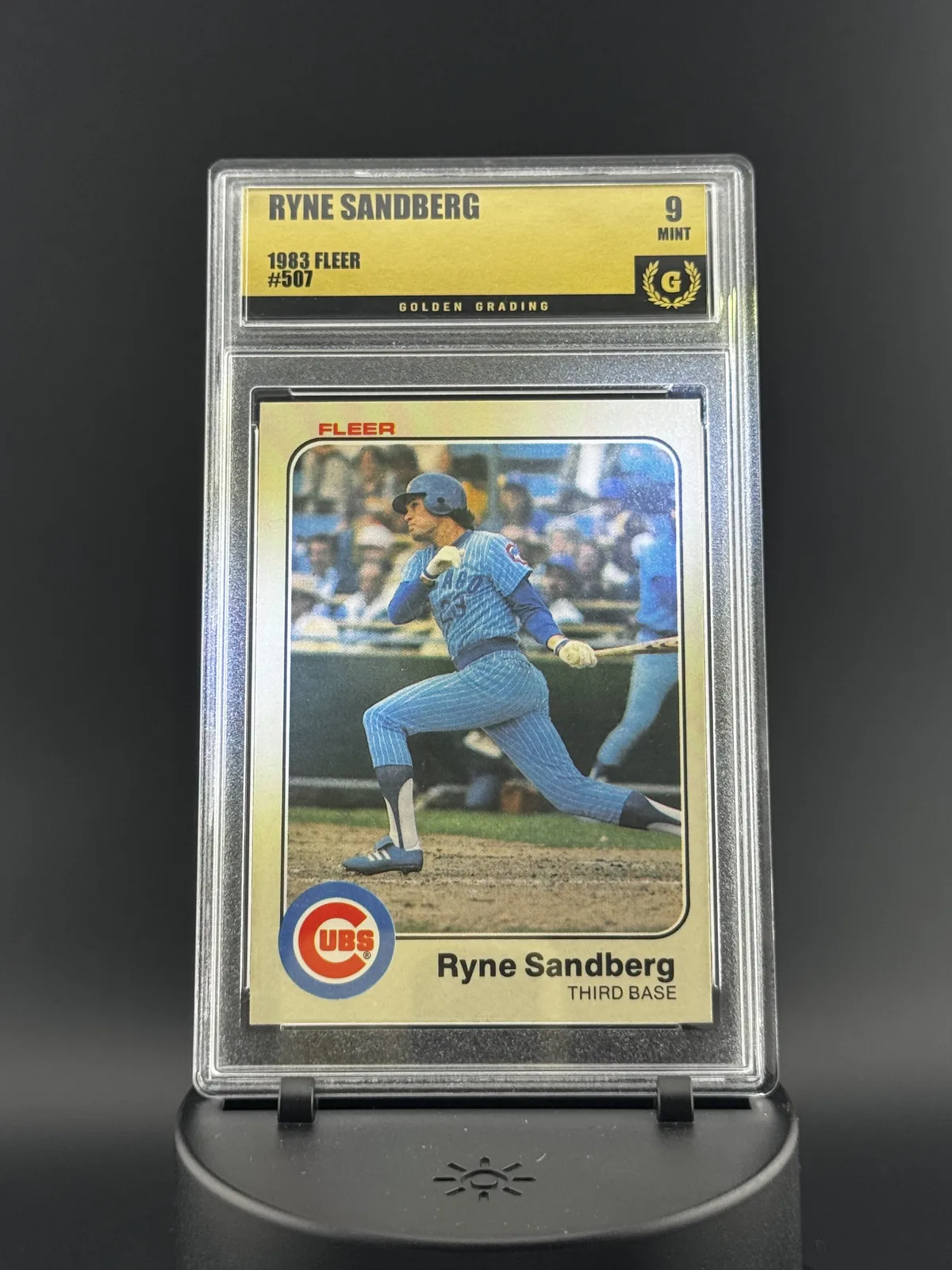 1983 Fleer Ryne Sandberg #507 Rookie - Golden Grading 9 MINT